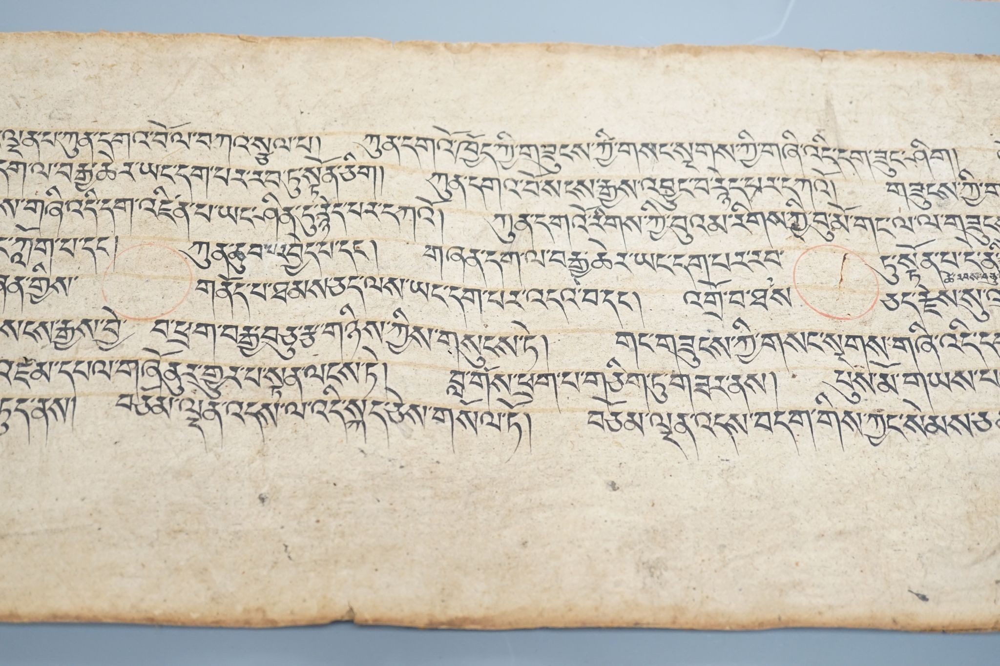 A group of Tibetan Sanskrit mantra scrolls